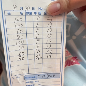 8月30日　本日のお給料大公開！